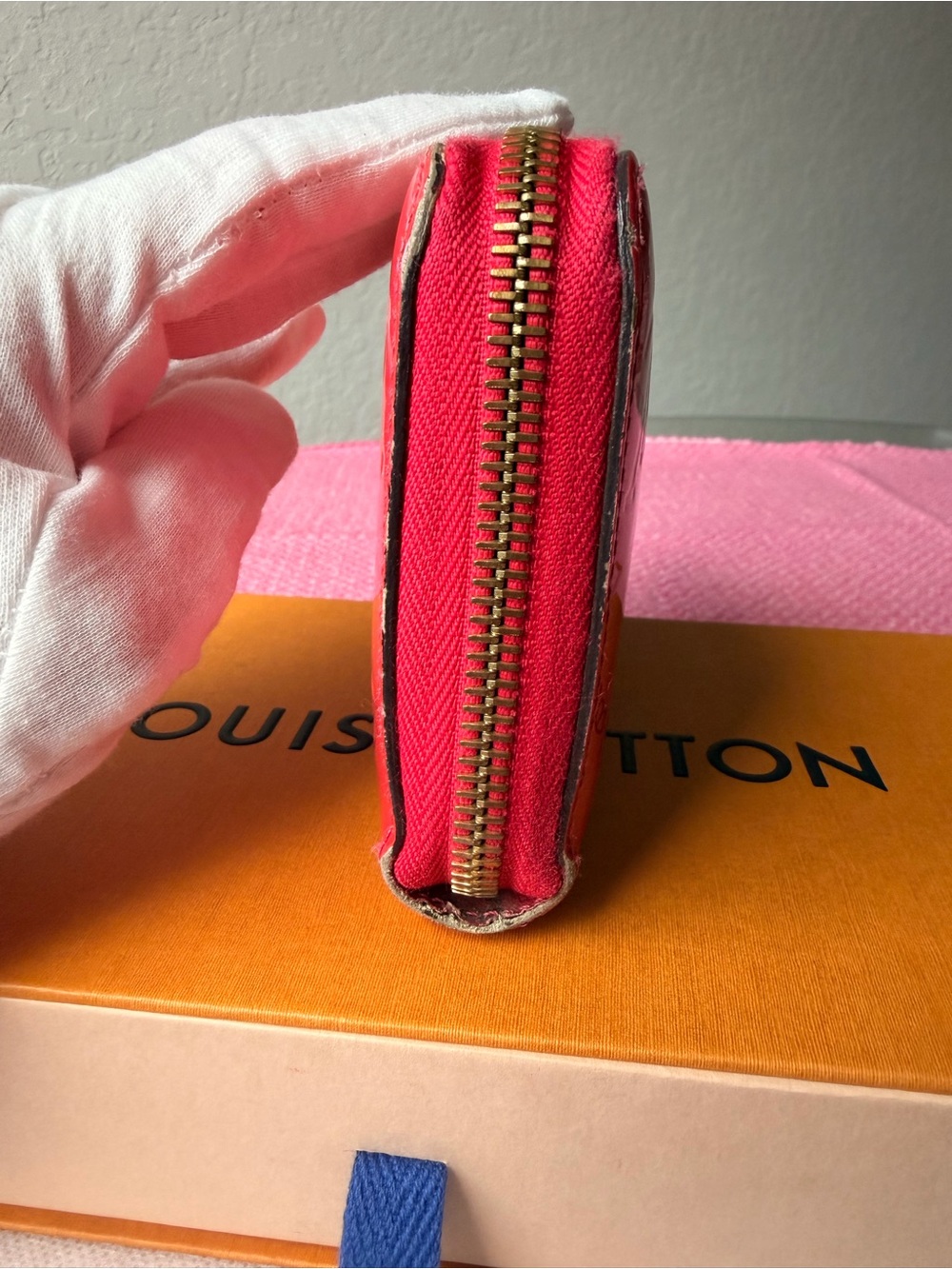 Louis Vuitton Zippy Wallet Monogram Vernis Rose Litchi Pink Patent - Picture 3 of 12